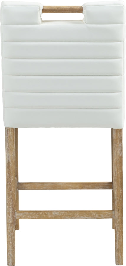 Aimee Vegan Leather Counter Stool in Cream from Meridian - Luna Furniture