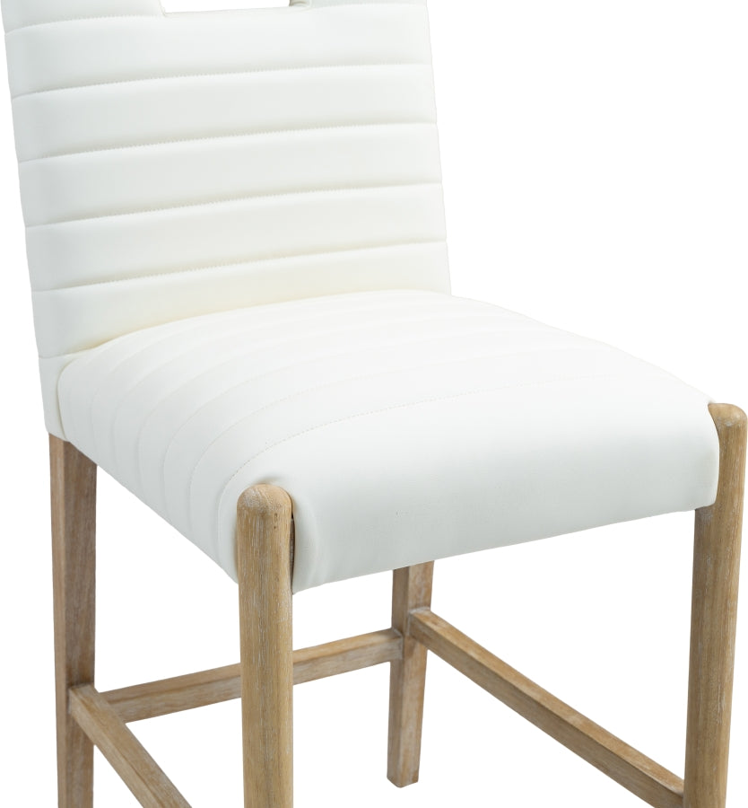 Aimee Vegan Leather Counter Stool in Cream from Meridian - Luna Furniture