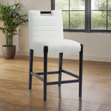 Aimee Vegan Leather Counter Stool in Cream from Meridian - Luna Furniture