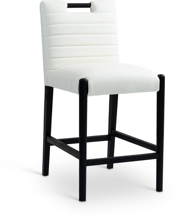 Aimee Vegan Leather Counter Stool in Cream from Meridian - Luna Furniture