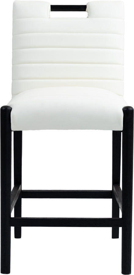 Aimee Vegan Leather Counter Stool in Cream from Meridian - Luna Furniture