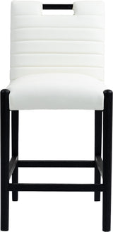 Aimee Vegan Leather Counter Stool in Cream from Meridian - Luna Furniture