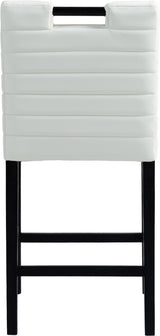 Aimee Vegan Leather Counter Stool in Cream from Meridian - Luna Furniture