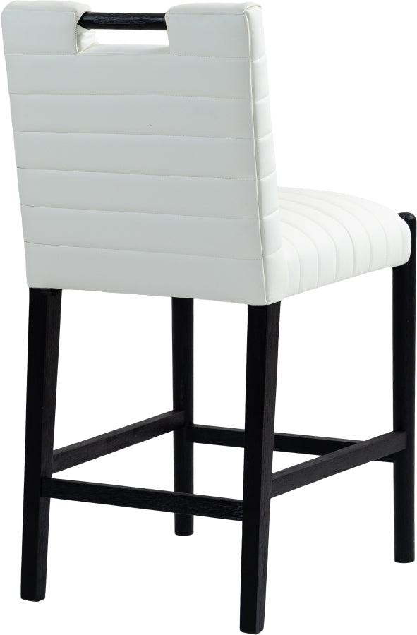 Aimee Vegan Leather Counter Stool in Cream from Meridian - Luna Furniture