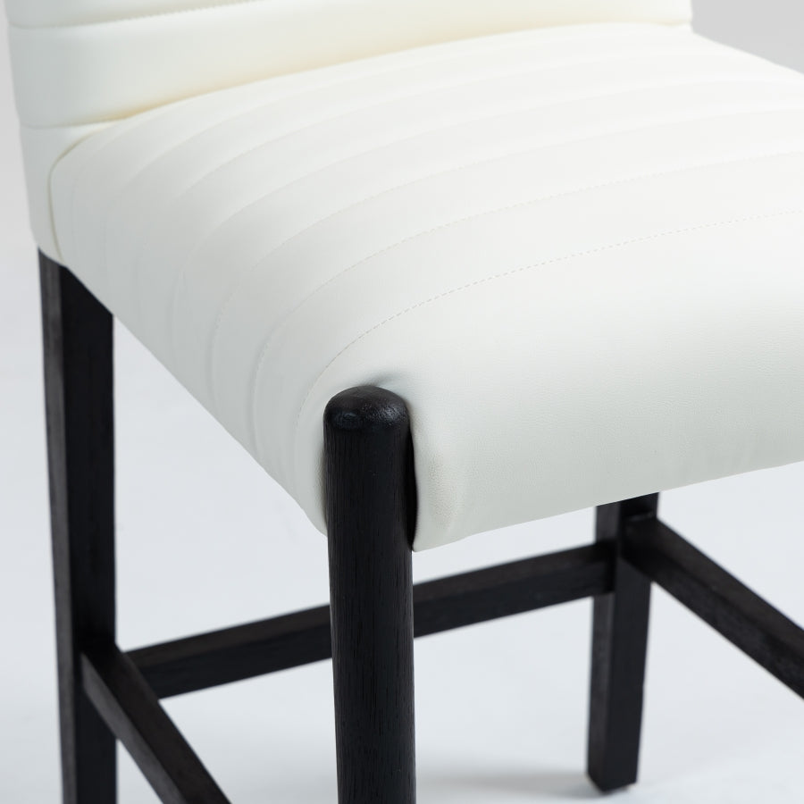 Aimee Vegan Leather Counter Stool in Cream from Meridian - Luna Furniture