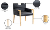 Aimee Vegan Leather Dining Arm Chair in Black from Meridian - Luna Furniture