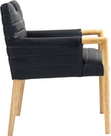 Aimee Vegan Leather Dining Arm Chair in Black from Meridian - Luna Furniture