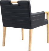 Aimee Vegan Leather Dining Arm Chair in Black from Meridian - Luna Furniture