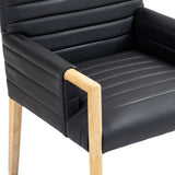 Aimee Vegan Leather Dining Arm Chair in Black from Meridian - Luna Furniture