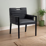 Aimee Vegan Leather Dining Arm Chair in Black from Meridian - Luna Furniture