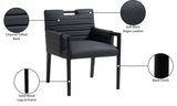 Aimee Vegan Leather Dining Arm Chair in Black from Meridian - Luna Furniture