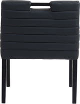 Aimee Vegan Leather Dining Arm Chair in Black from Meridian - Luna Furniture