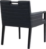 Aimee Vegan Leather Dining Arm Chair in Black from Meridian - Luna Furniture