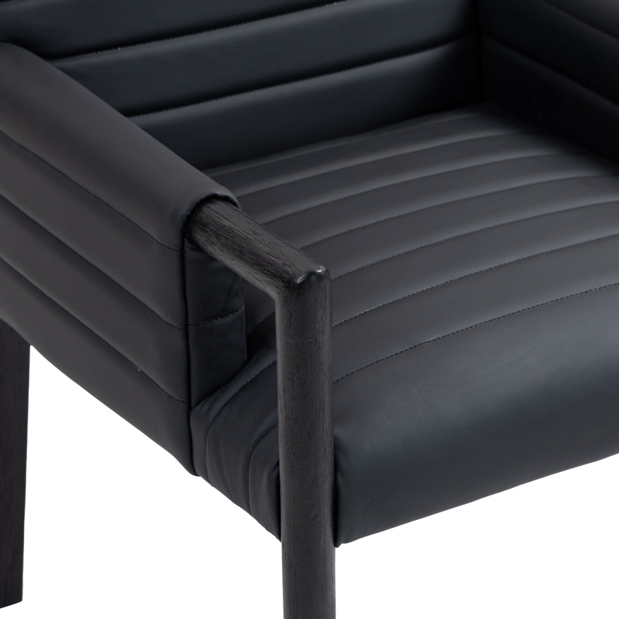 Aimee Vegan Leather Dining Arm Chair in Black from Meridian - Luna Furniture