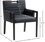 Aimee Vegan Leather Dining Arm Chair in Black from Meridian - Luna Furniture