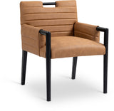 Aimee Vegan Leather Dining Arm Chair in Cognac from Meridian - Luna Furniture