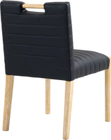 Aimee Vegan Leather Dining Side Chair in Black, Set of 2 from Meridian - Luna Furniture