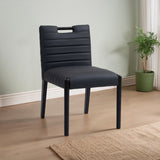 Aimee Vegan Leather Dining Side Chair in Black, Set of 2 from Meridian - Luna Furniture