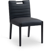 Aimee Vegan Leather Dining Side Chair in Black, Set of 2 from Meridian - Luna Furniture