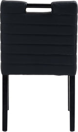 Aimee Vegan Leather Dining Side Chair in Black, Set of 2 from Meridian - Luna Furniture