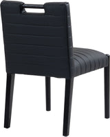 Aimee Vegan Leather Dining Side Chair in Black, Set of 2 from Meridian - Luna Furniture