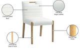 Aimee Vegan Leather Dining Side Chair in Cream, Set of 2 from Meridian - Luna Furniture