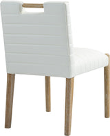 Aimee Vegan Leather Dining Side Chair in Cream, Set of 2 from Meridian - Luna Furniture