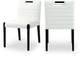 Aimee Vegan Leather Dining Side Chair in Cream, Set of 2 from Meridian - Luna Furniture