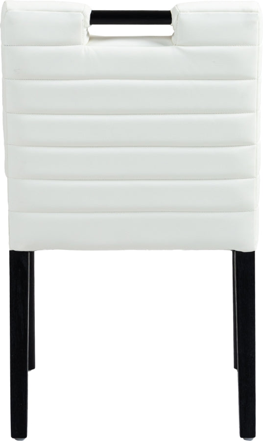 Aimee Vegan Leather Dining Side Chair in Cream, Set of 2 from Meridian - Luna Furniture