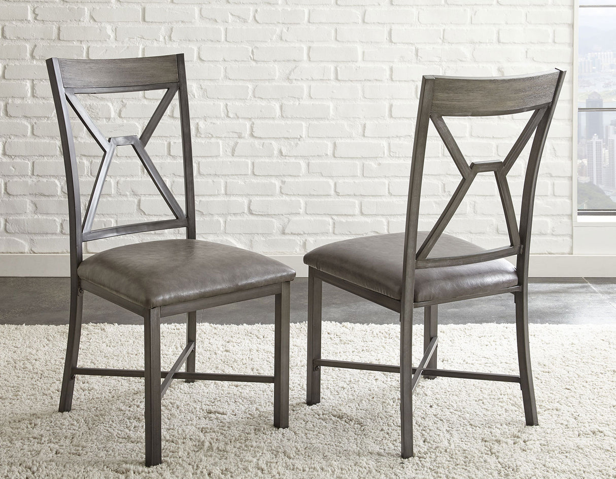 Alamo Gray PU Side Chair, Set of 2 from Steve Silver - Luna Furniture