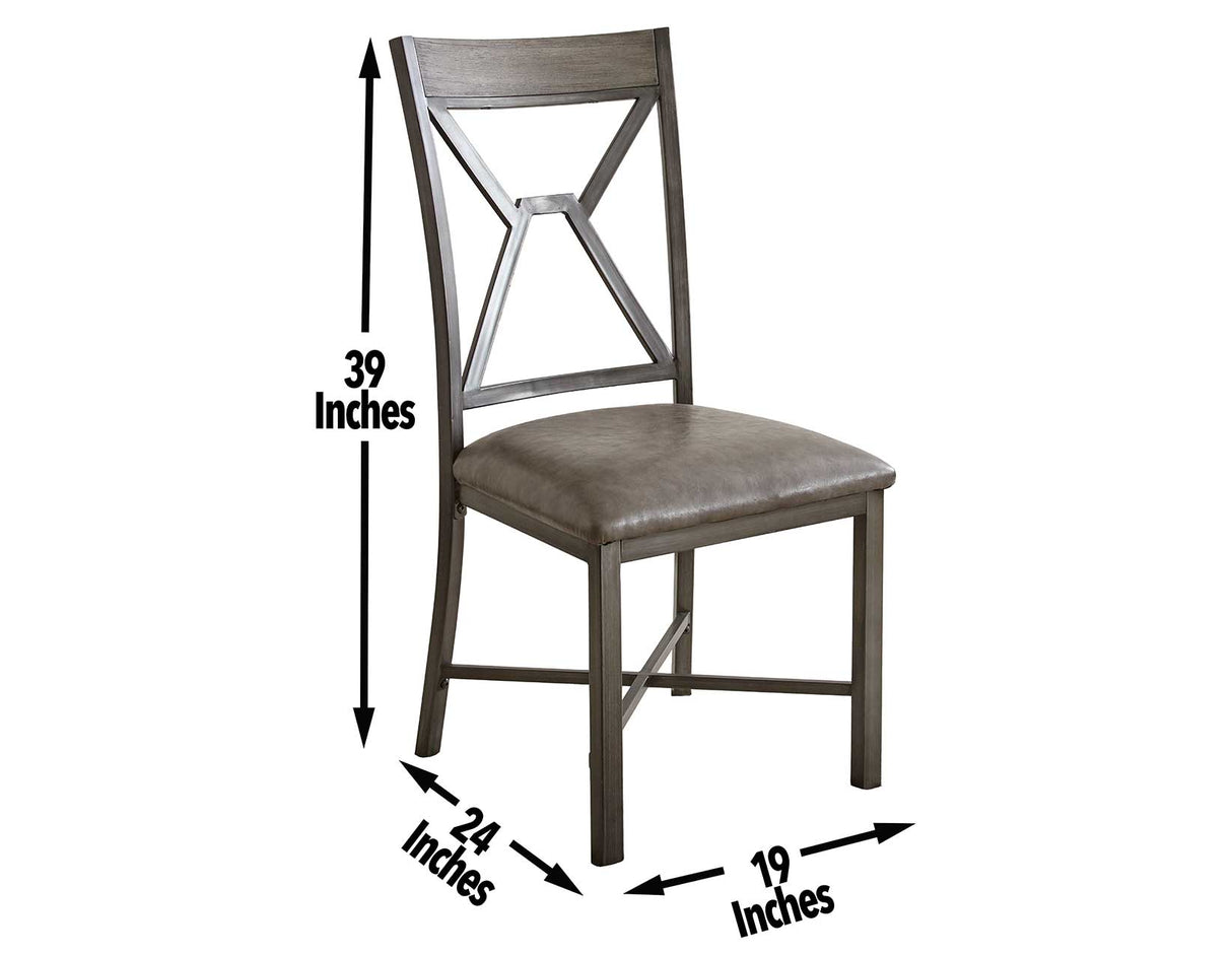 Alamo Gray PU Side Chair, Set of 2 from Steve Silver - Luna Furniture