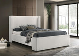 Alamosa Boucle Upholstered Eastern King Wingback Platform Bed White from Coaster - Luna Furniture