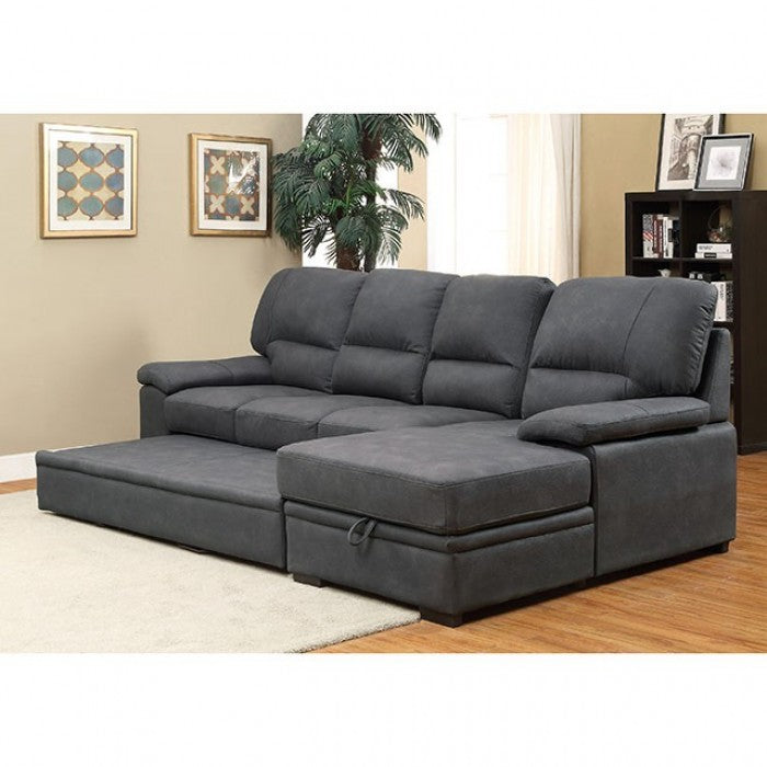 Alcester Graphite Sectional from Furniture of America - Luna Furniture