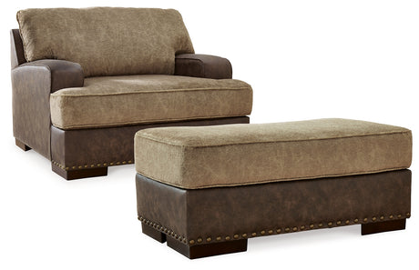 Alesbury Chair and Ottoman in Chocolate - PKG019093