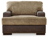 Alesbury Chair and Ottoman in Chocolate - PKG019093