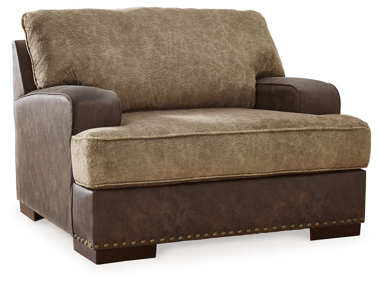 Alesbury Chair and Ottoman in Chocolate - PKG019093