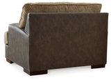 Alesbury Chair and Ottoman in Chocolate - PKG019093