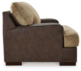 Alesbury Chair and Ottoman in Chocolate - PKG019093