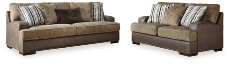 Alesbury Sofa and Loveseat in Chocolate - PKG019092