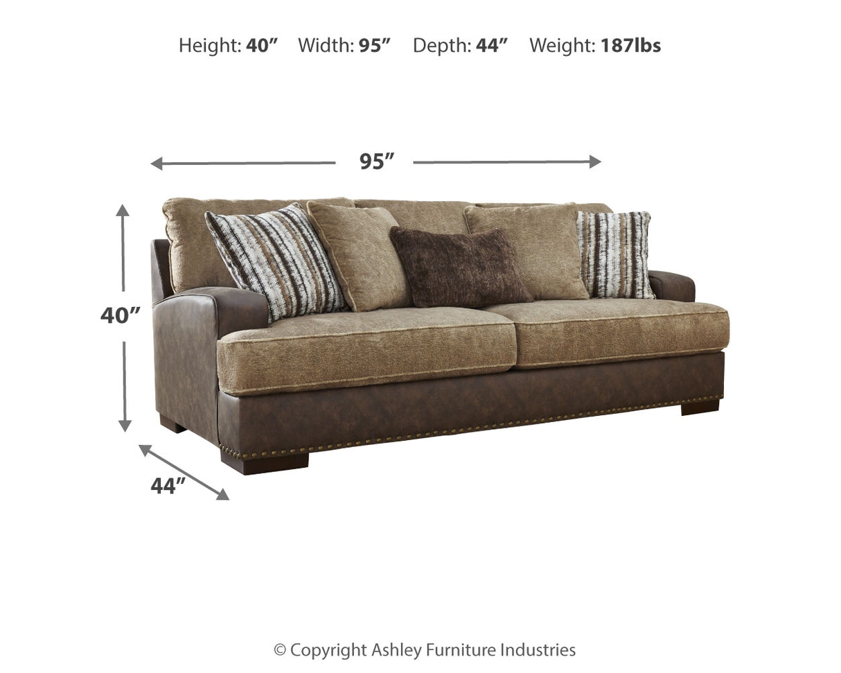 Alesbury Sofa and Loveseat in Chocolate - PKG019092