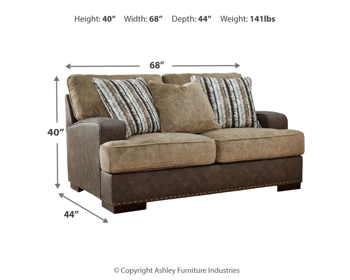 Alesbury Sofa and Loveseat in Chocolate - PKG019092