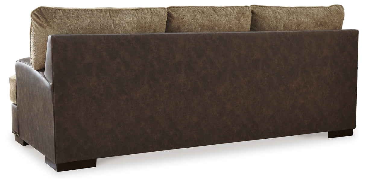 Alesbury Sofa, Loveseat, Chair and Ottoman in Chocolate - PKG019094