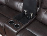 Alexandria Leather 6-Piece Power Reclining Set, Chocolate from Steve Silver - Luna Furniture