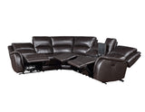 Alexandria Leather 6-Piece Power Reclining Set, Chocolate from Steve Silver - Luna Furniture