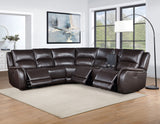 Alexandria Leather 6-Piece Power Reclining Set, Chocolate from Steve Silver - Luna Furniture