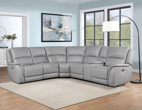 Alexandria Leather 6-Piece Power Reclining Set, Stone - SET | ALX70629ACT | ALX70629ART | ALX70629CT | ALX70629LRT | ALX70629RRT | ALX70629WT