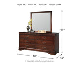 Alisdair California King Sleigh Bed with Mirrored Dresser and 2 Nightstands in Reddish Brown from Ashley - Luna Furniture