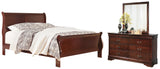 Alisdair California King Sleigh Bed with Mirrored Dresser in Reddish Brown from Ashley - Luna Furniture