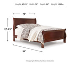 Alisdair California King Sleigh Bed with Mirrored Dresser in Reddish Brown from Ashley - Luna Furniture