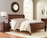 Alisdair Full Sleigh Bed with 2 Nightstands in Reddish Brown from Ashley - Luna Furniture